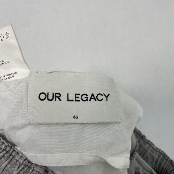 Our Legacy 100% Linen Pull-On Lightweight Breathable Shorts Gray Men size 46 - Picture 7 of 9